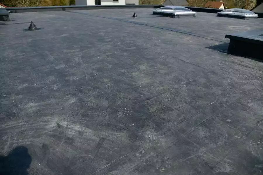 Black EPDM rubber roofing
